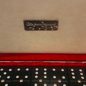 Lux Renzo Romagnoli Domino Crystal Set in Red Leather Case. Italian Ret $695